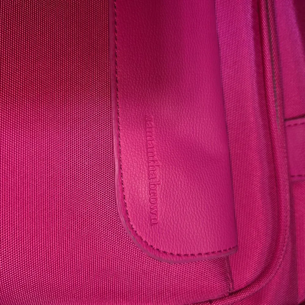 SAMANTHA BROWN PINK SOLID CONVERTIBLE CARRYALL SATCHEL BAG